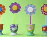 Pyssla fina blommor av korkar